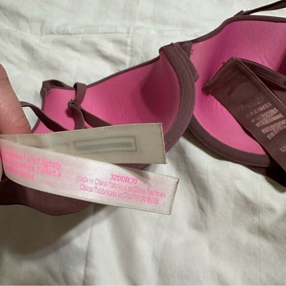 PINK Victoria’s Secret Warm Maroon Full Coverage Padded Bra 32DD - Picture 4 of 4